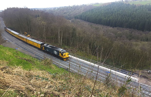 Test train runs over Eden Brows site