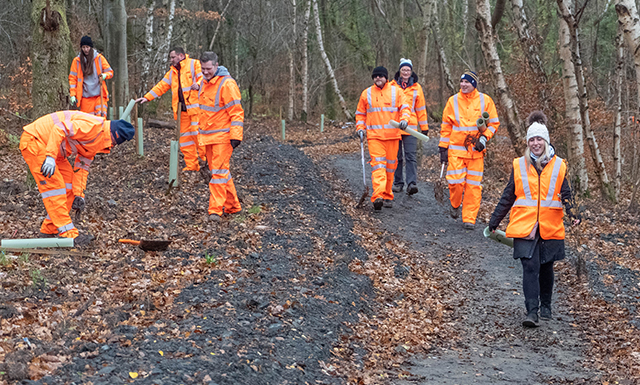 Story and Network Rail plant trees in Motherwell to celebrate project completion