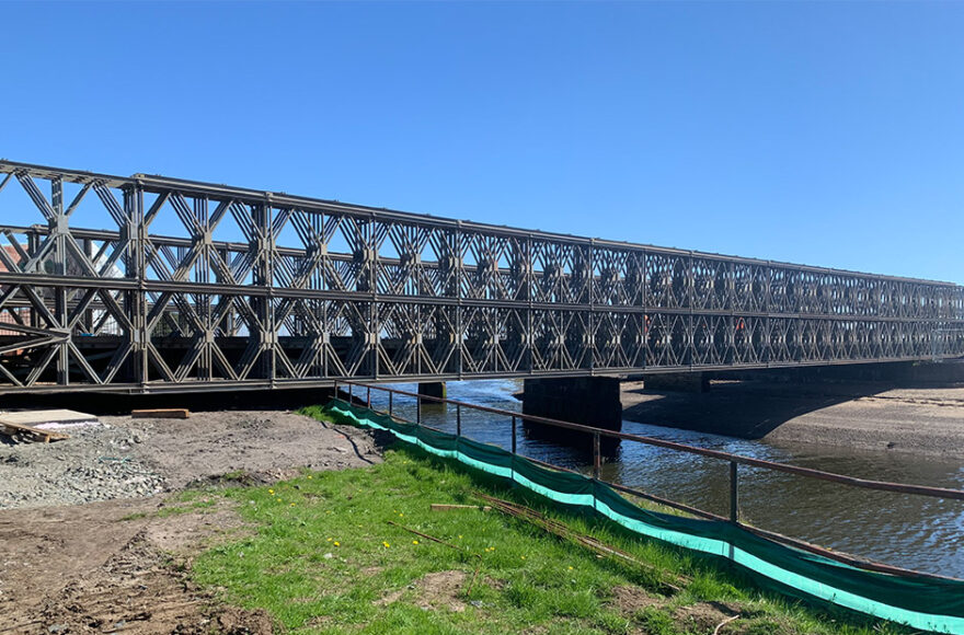 Temporary bridge opens to traffic in Leven