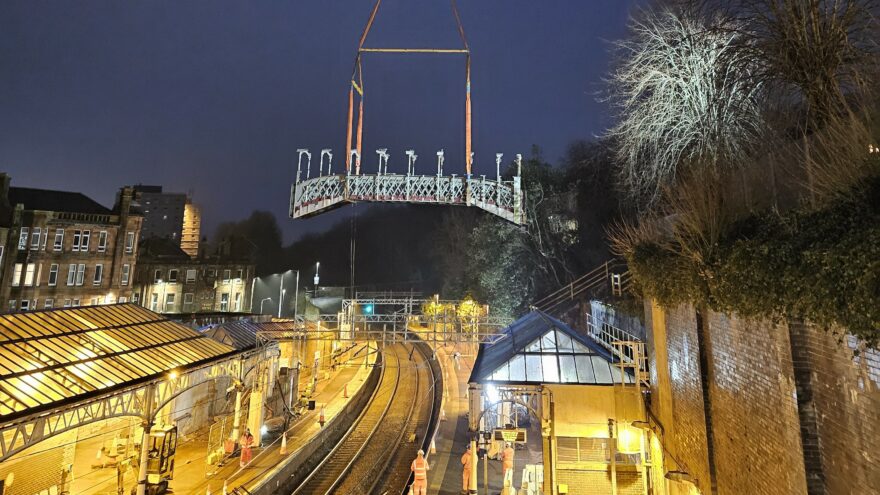 Removal of former footbridge marks final step in Port Glasgow station Access for All project