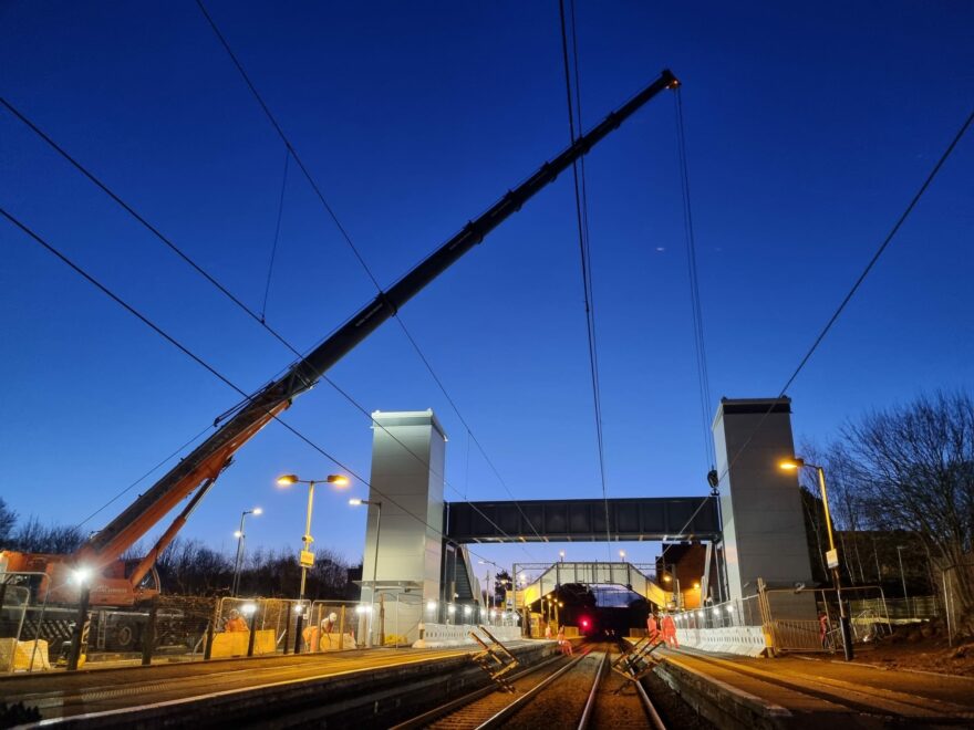 Footbridge and tower lift installed at Uddingston Station